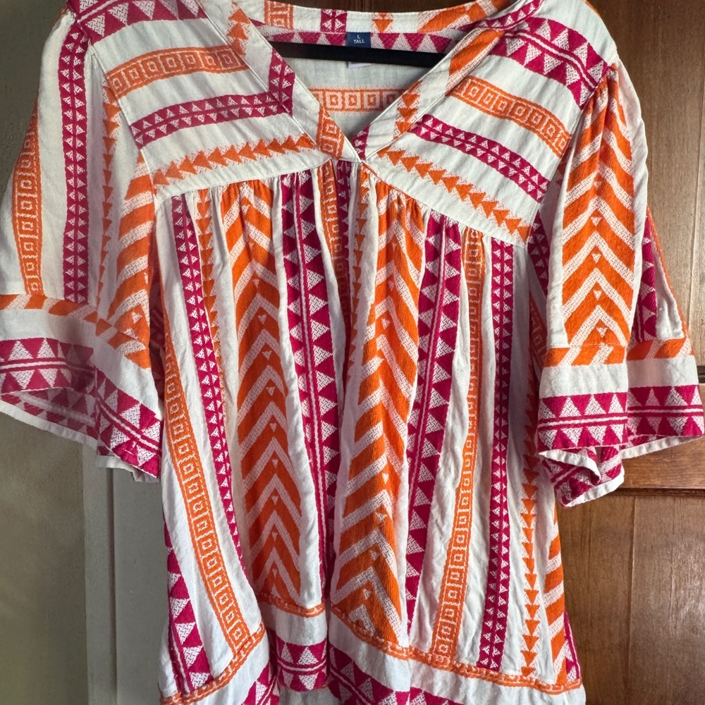 Women's Multicolor Geometric Top - L